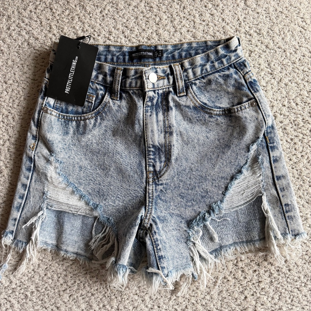 PLT Blue Wash Denim Shorts